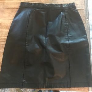 REAL leather black mini skirt